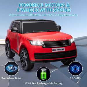 12V/24V Licensed Land Rover Red 2-Seater Ride-On Truck Car Toy with Remote Control Trend Times 2