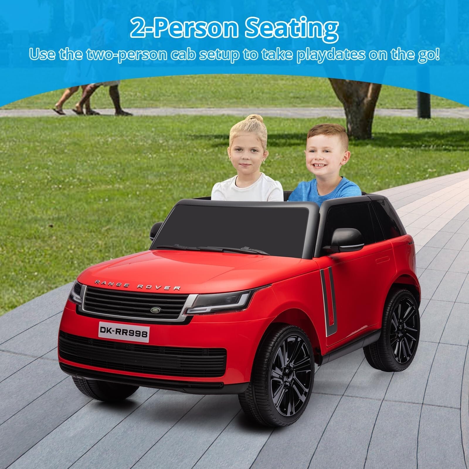 12V/24V Licensed Land Rover Red 2-Seater Ride-On Truck Car Toy with Remote Control Trend Times 8