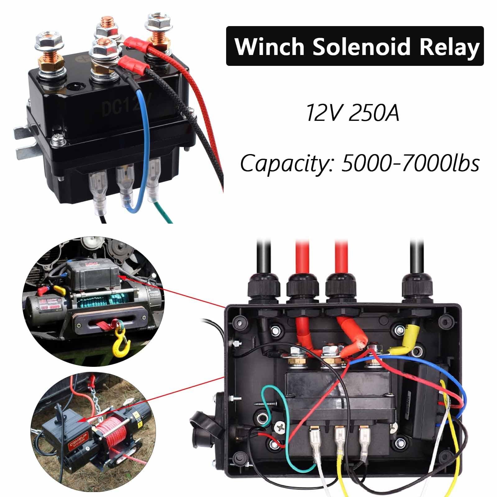 12V 250A Winch Solenoid Relay Contactor for ATV UTV Boat 5000-7000lbs Winch Trend Times 3