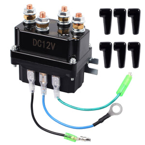 12V 250A Winch Solenoid Relay Contactor with 6 Protective Caps and Relay Thermal Protection Trend Times 0
