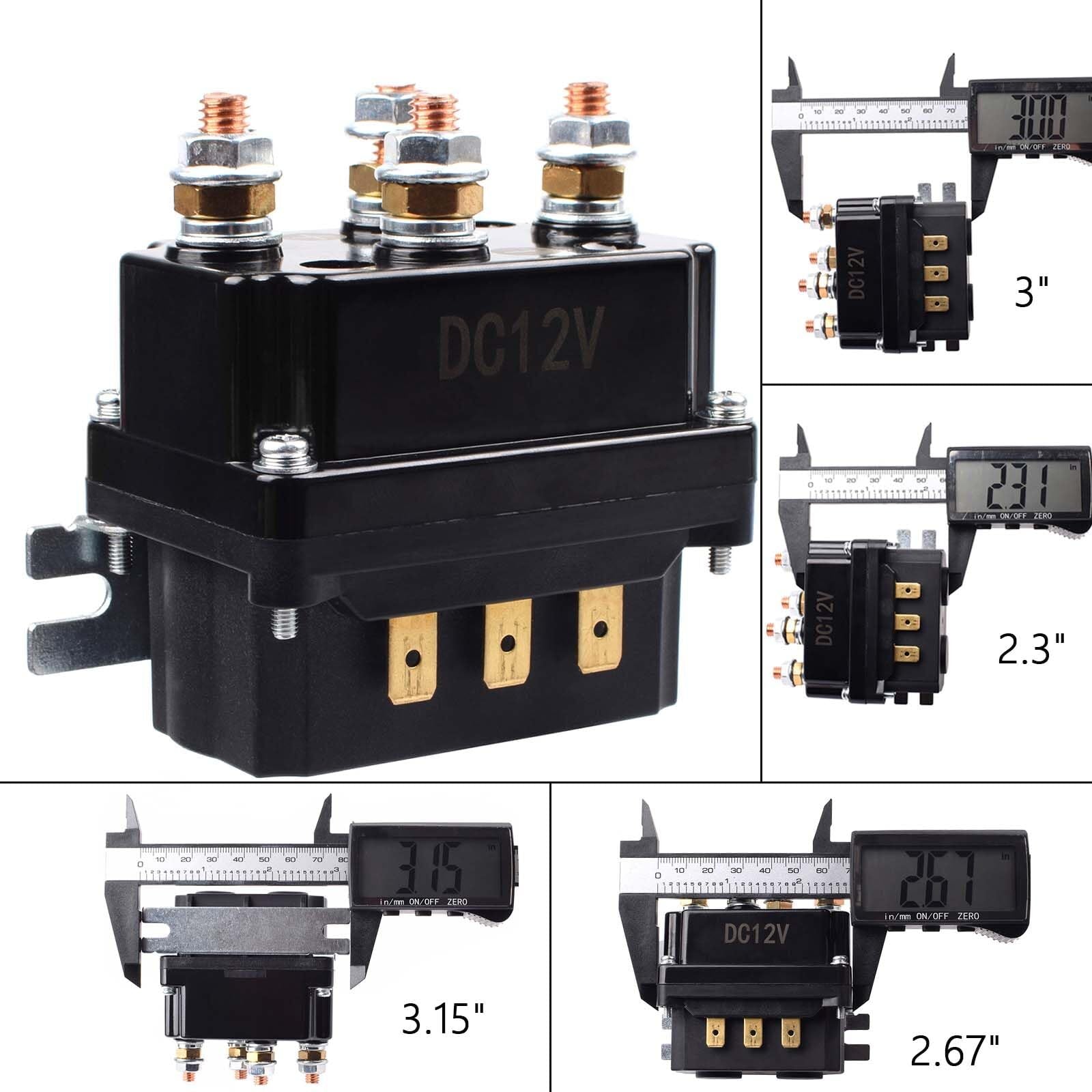 12V 250A Winch Solenoid Relay Contactor with 6 Protective Caps and Relay Thermal Protection Trend Times 6