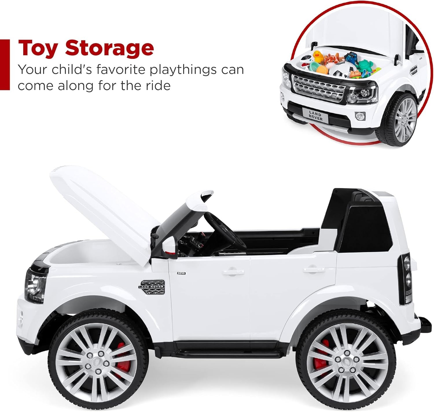 12V 3.7 MPH 2-Seater Licensed Land Rover Ride-On Car Toy with Parent Remote Control Trend Times 3