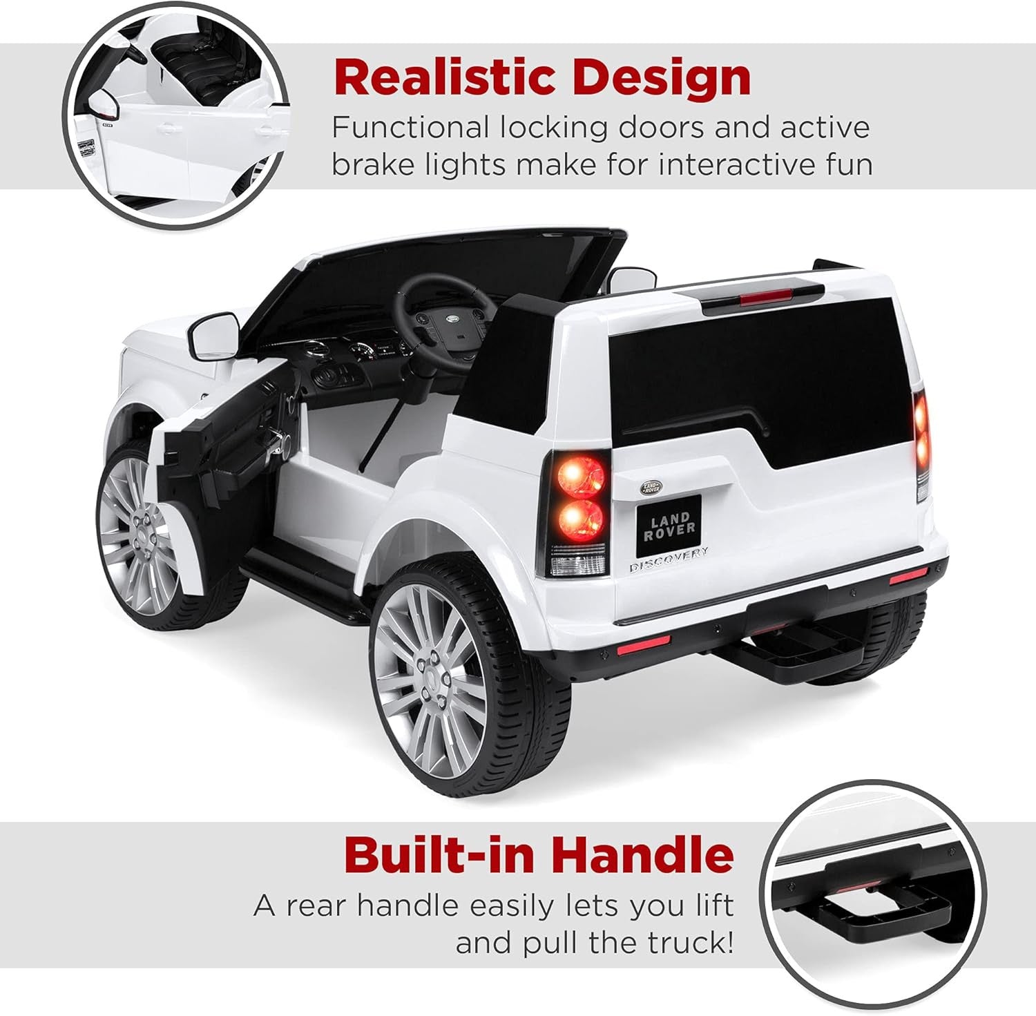 12V 3.7 MPH 2-Seater Licensed Land Rover Ride-On Car Toy with Parent Remote Control Trend Times 4