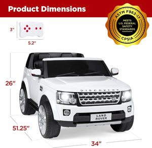 12V 3.7 MPH 2-Seater Licensed Land Rover Ride-On Car Toy with Parent Remote Control Trend Times 6
