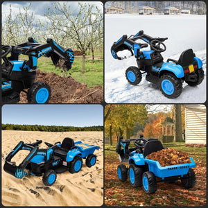 12V 3-in-1 Kids Electric Ride-On Excavator with Detachable Trailer Trend Times 11