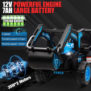 12V 3-in-1 Kids Electric Ride-On Excavator with Detachable Trailer Trend Times 9
