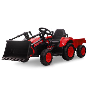 12V 3-in-1 Kids Electric Ride-On Excavator Bulldozer Tractor with Remote and Trailer Trend Times 22