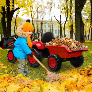 12V 3-in-1 Kids Electric Ride-On Excavator Bulldozer Tractor with Remote and Trailer Trend Times 28