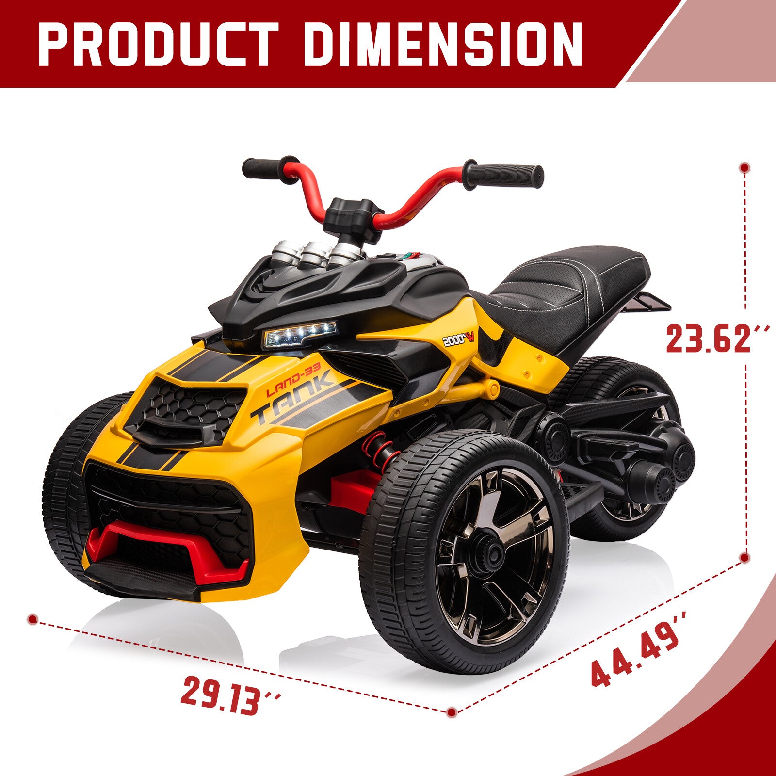 12V 3-Wheeler Ride-On Electric ATV Motorcycle Battery-Powered Vehicle Trend Times 5