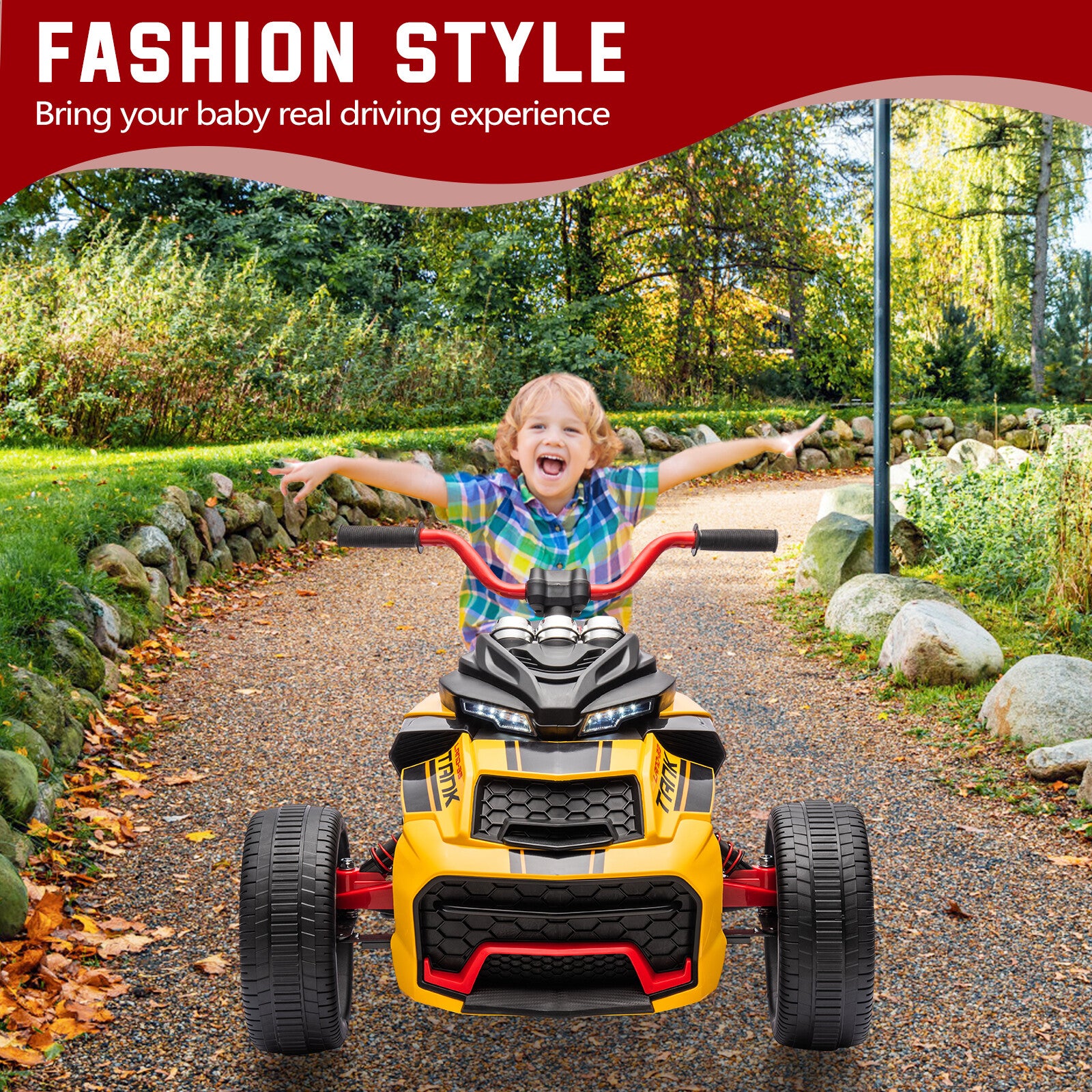 12V 3-Wheeler Ride-On Electric ATV Motorcycle Battery-Powered Vehicle Trend Times 7