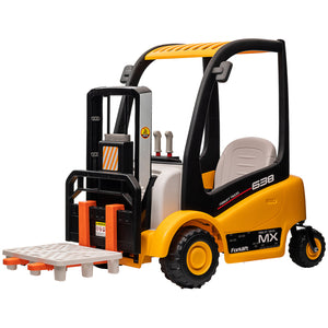 12V Kids Ride-On Forklift Car with 360° Rotation, Liftable Fork, and Protective Tent Trend Times 3
