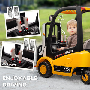 12V Kids Ride-On Forklift Car with 360° Rotation, Liftable Fork, and Protective Tent Trend Times 7