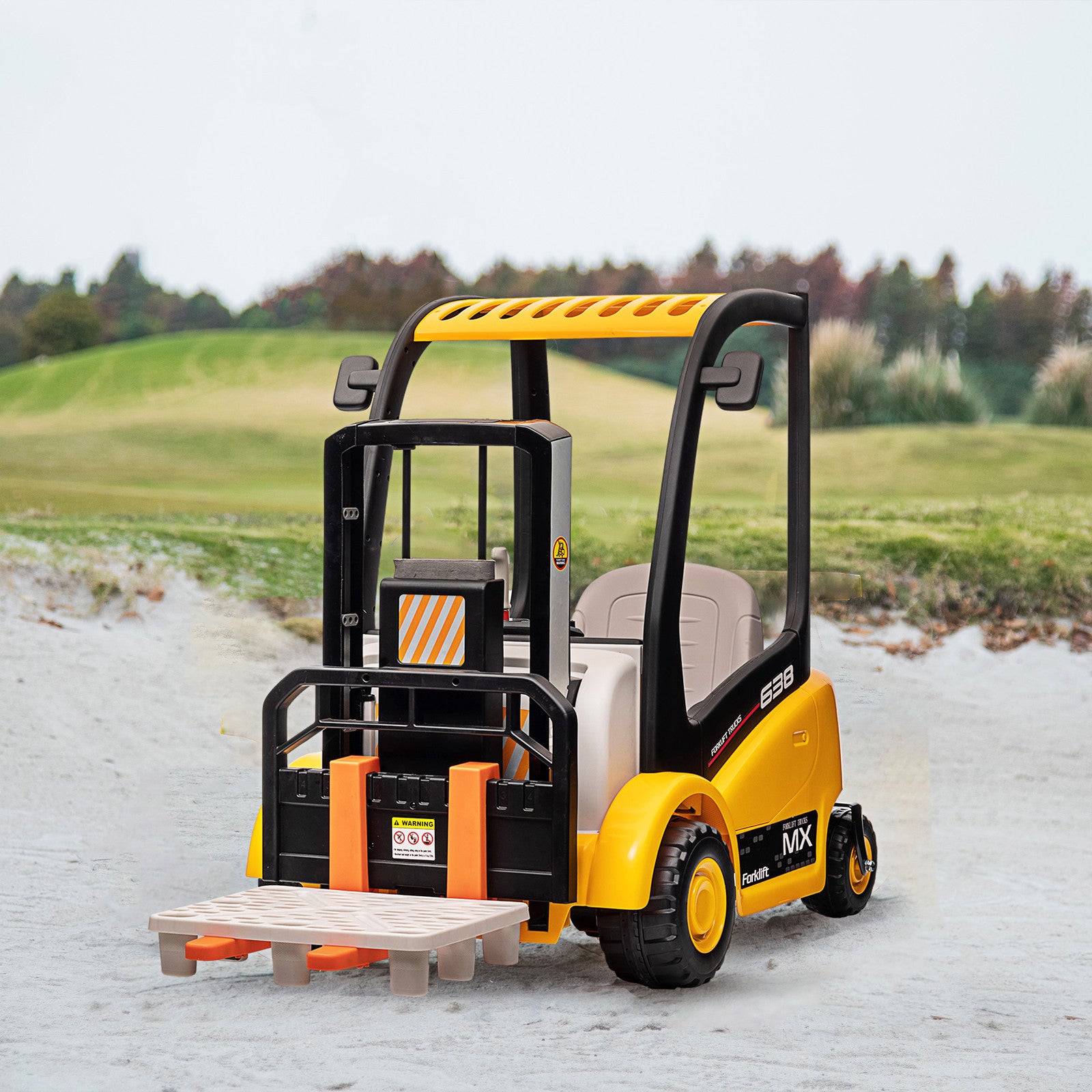 12V Kids Ride-On Forklift Car with 360° Rotation and Liftable Fork Trend Times 8
