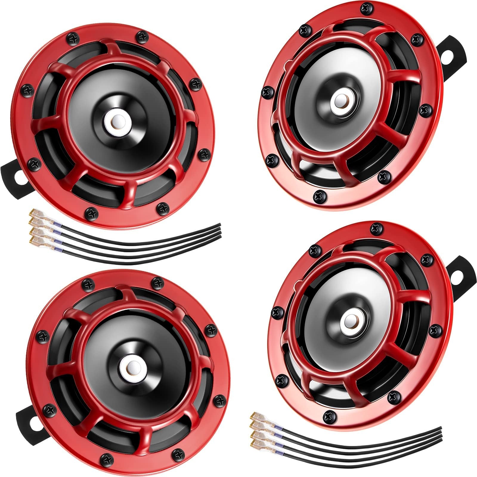 12V 4-Pack Loud Electric Car Horn 128dB for Vehicle, Boat, RV, and Bike Trend Times Variant 0