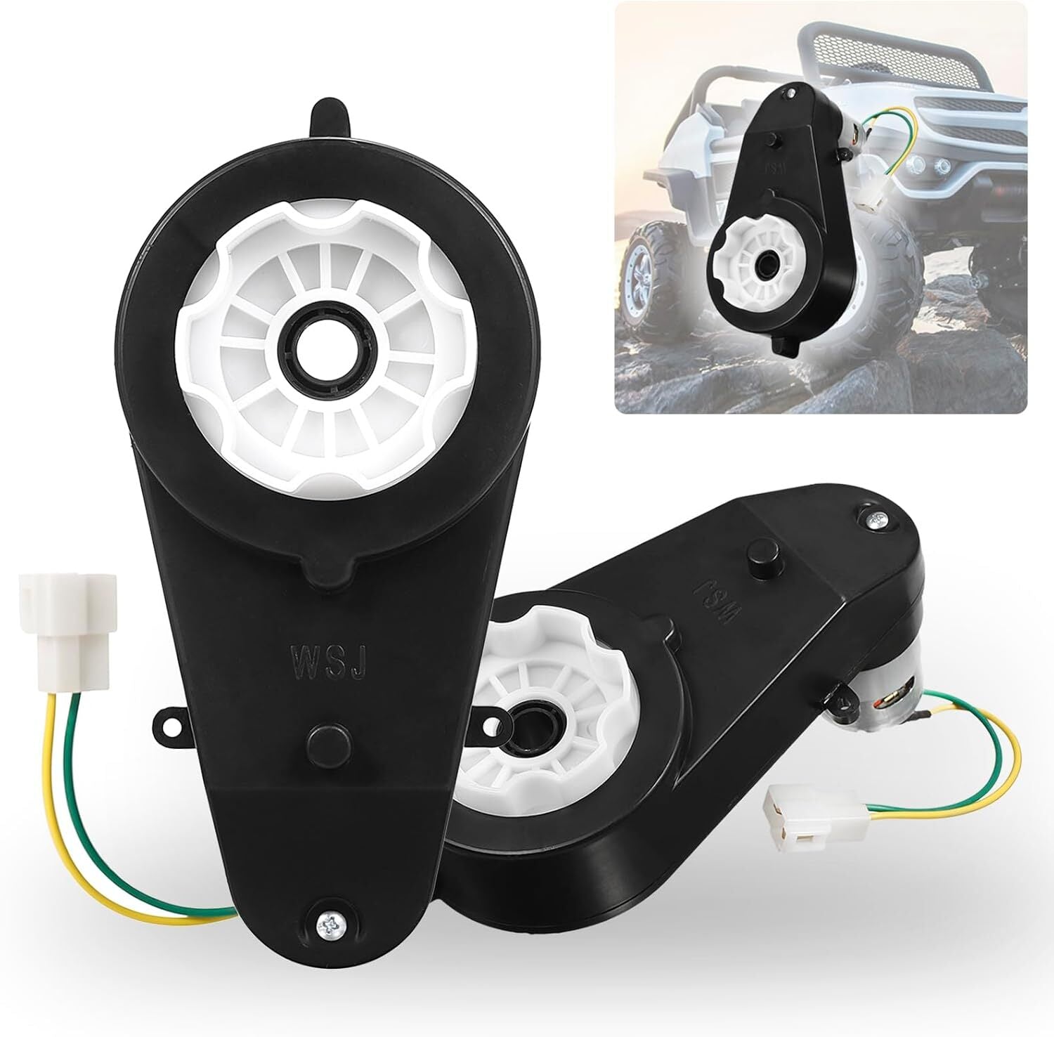 12V 40000RPM Electric Motor and Gearbox for Kids Ride-On Car 2-Pack Trend Times 0