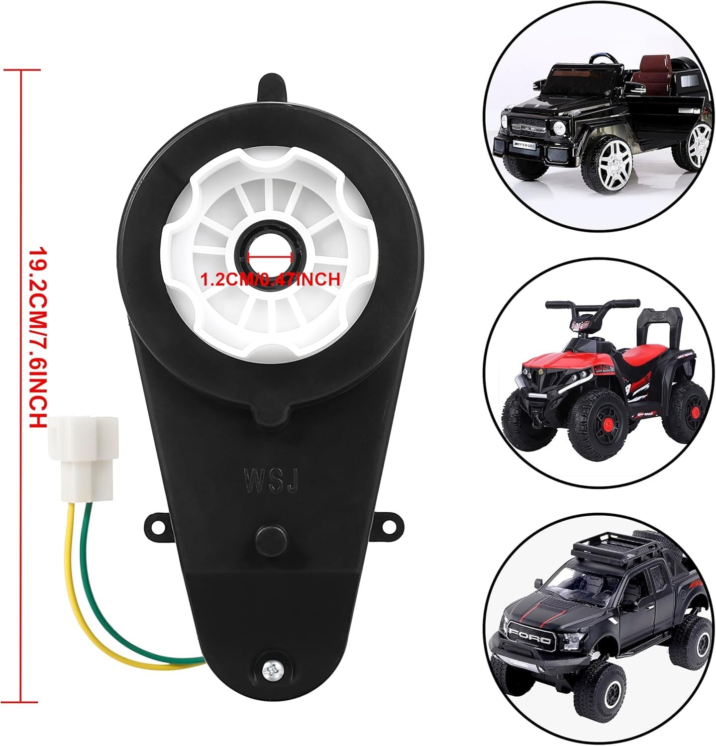 12V 40000RPM Electric Motor and Gearbox for Kids Ride-On Car 2-Pack Trend Times 4