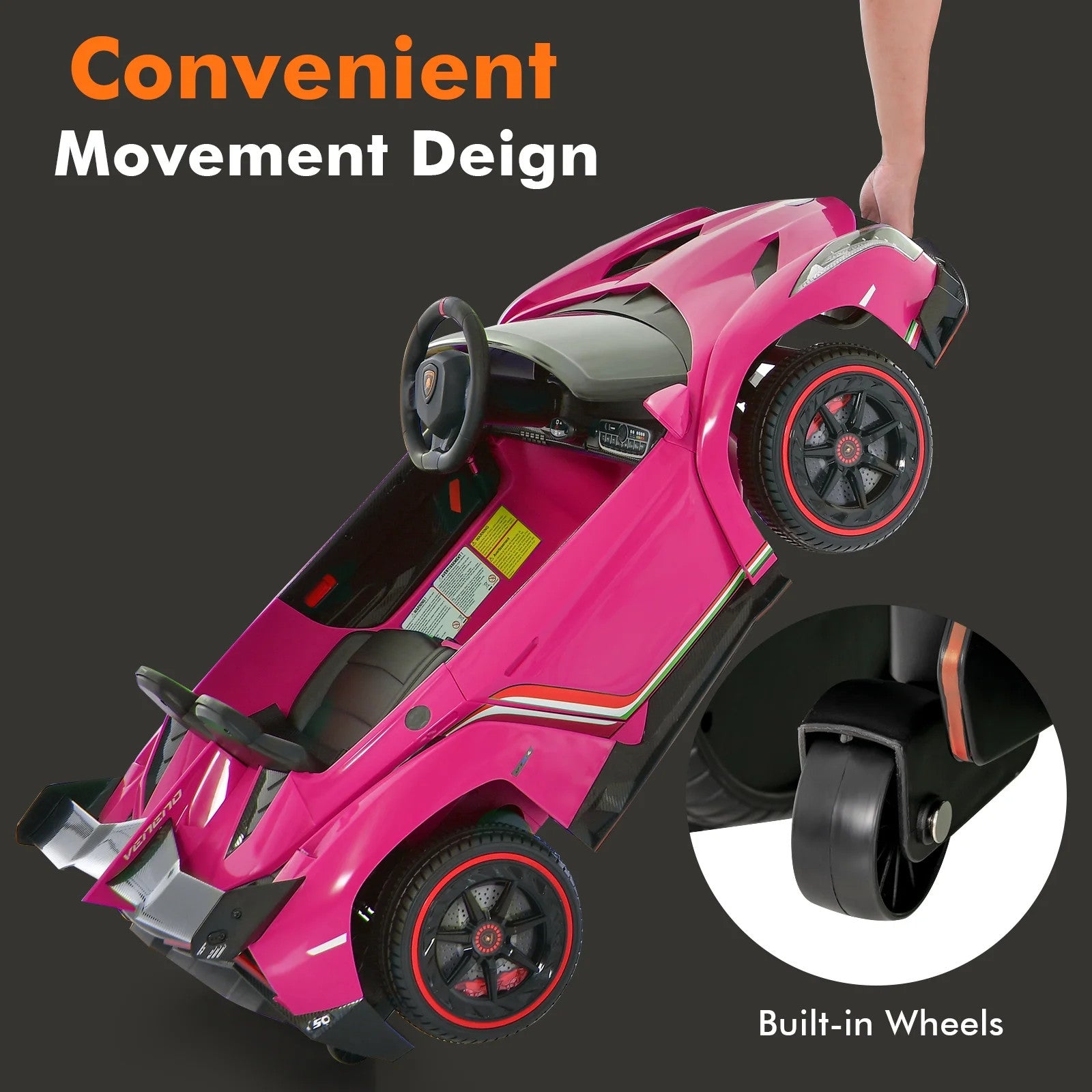 12V 4WD Kids Ride-On Car Licensed Lamborghini Veneno with Hydraulic Doors and Remote Control Trend Times 2