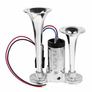 12V 600DB Super Loud Dual Trumpet Electric Air Horn Kit for Trucks Trend Times 2