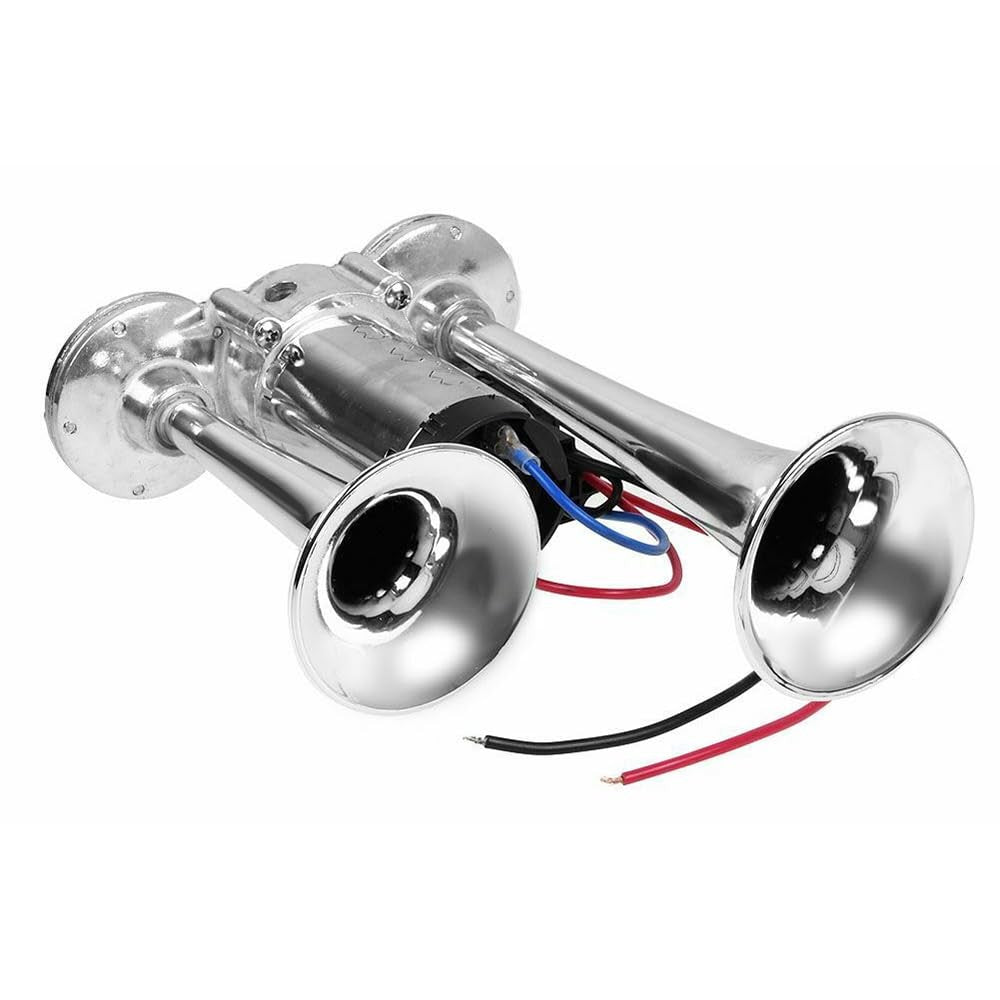 12V 600DB Super Loud Dual Trumpet Electric Air Horn Kit for Trucks Trend Times 3