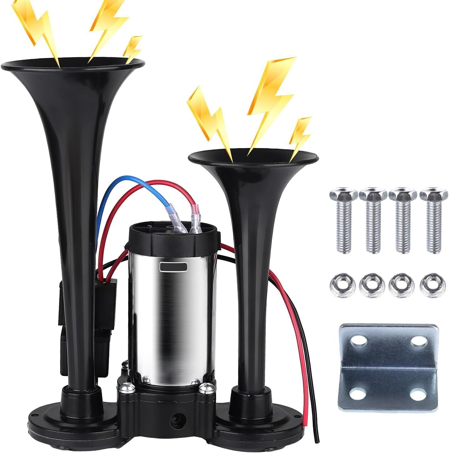 12V 600DB Super Loud Dual Electric Air Horns for Car and Truck Trend Times Variant 0