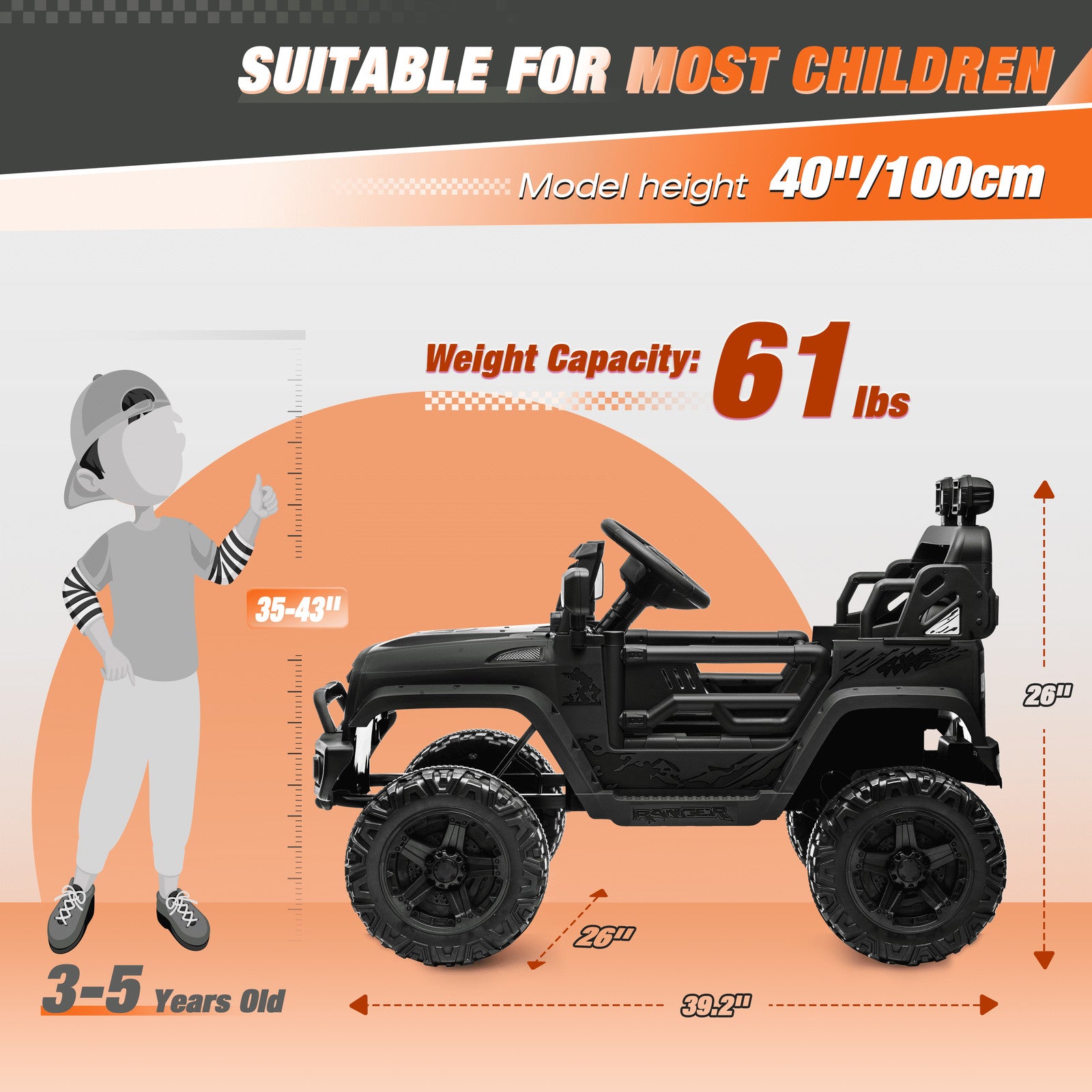 12V Kids Ride-On Truck Car with Parent Remote Control and 7-Hour Battery Life, Blue Trend Times 3