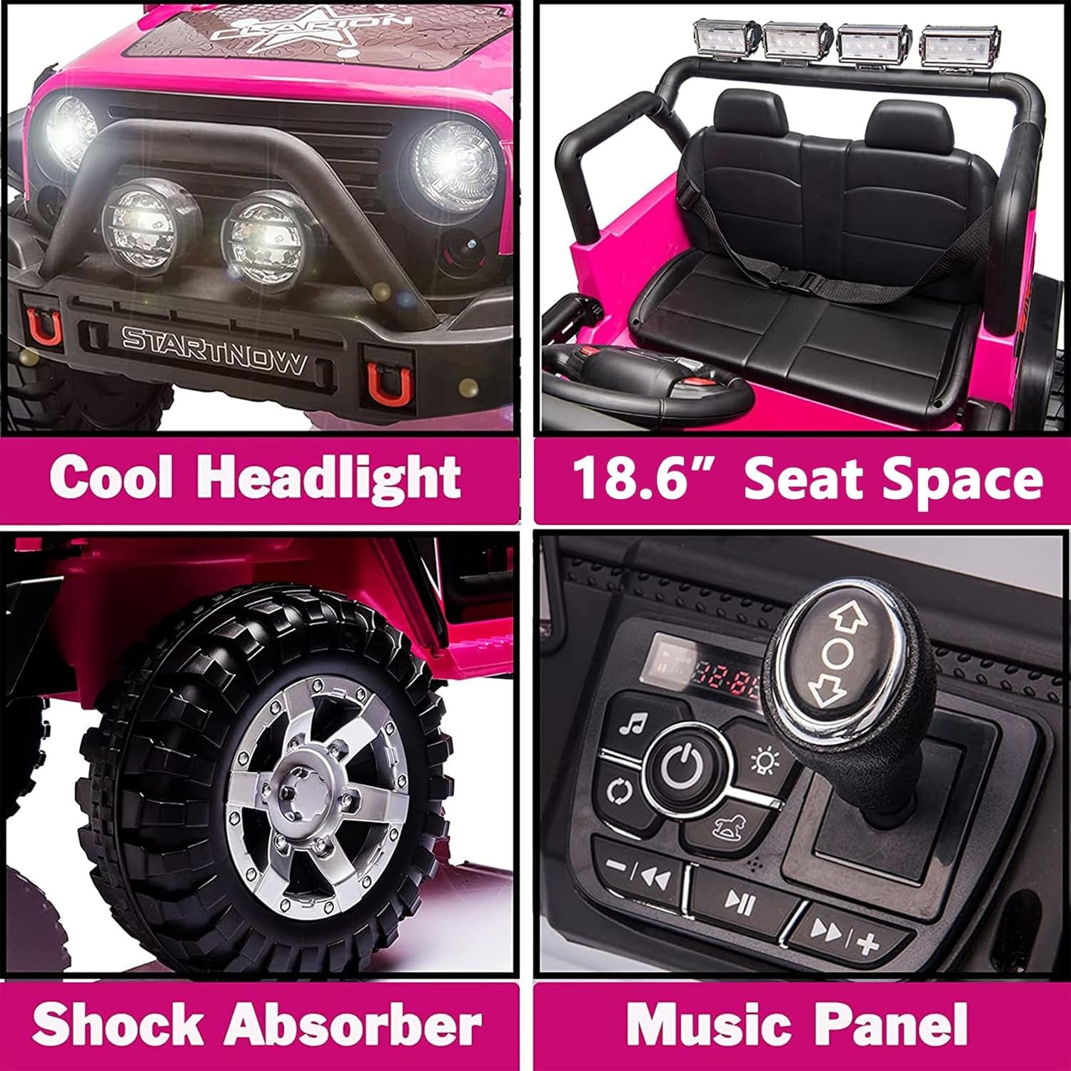 12V 7Ah 2-Seater Electric Ride-On Truck Car for Kids with Parent Remote Control Trend Times 4
