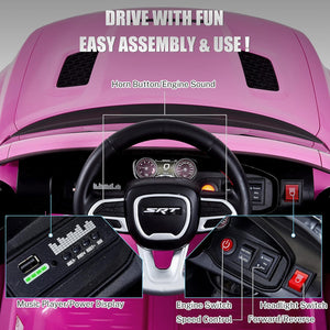 12V 7Ah Kids Electric Ride-On Car Licensed Dodge Charger SRT Hellcat with Battery Trend Times 3