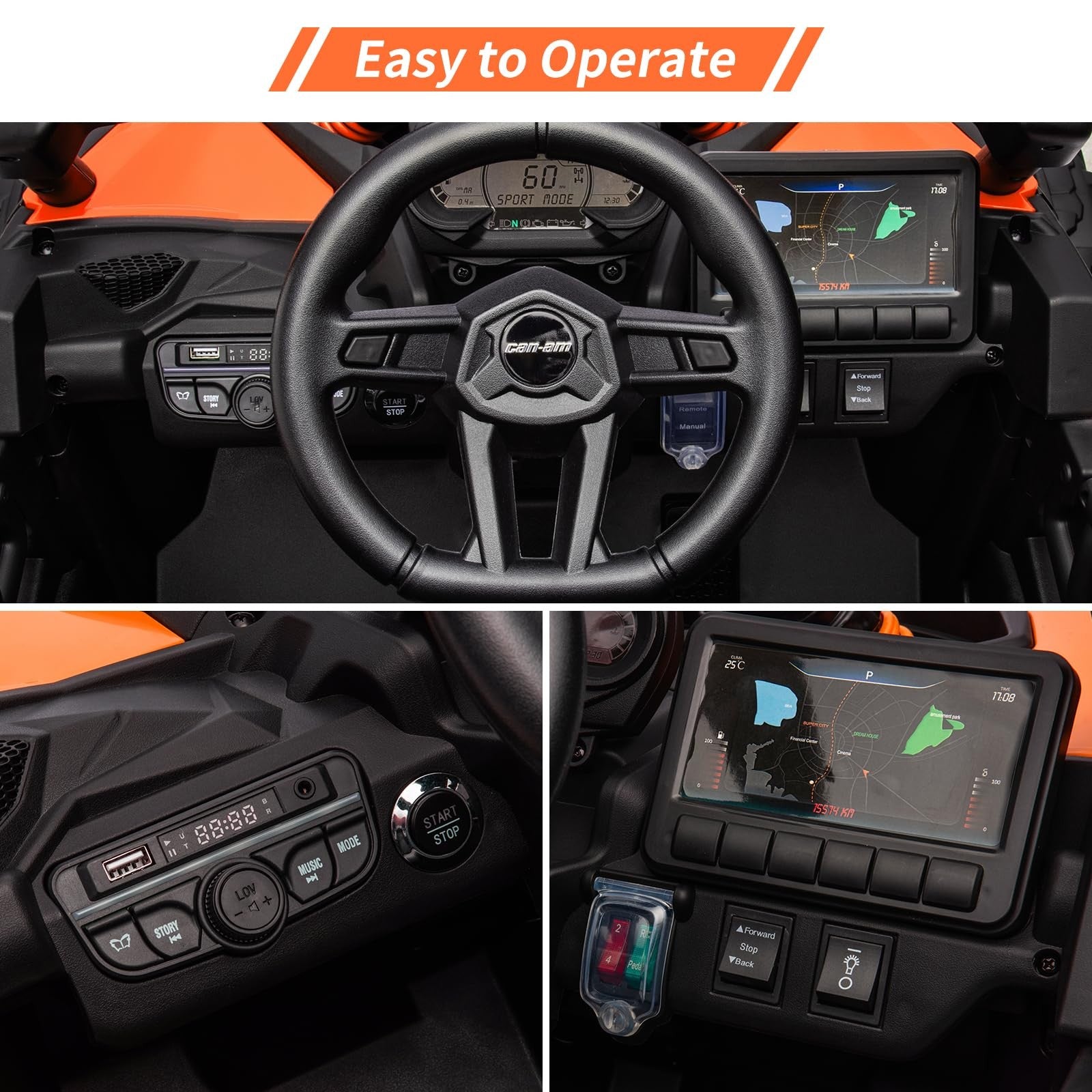 12V 7AH Electric Kids 4WD Off-Road Ride-On UTV Car with Remote Control for Boys and Girls Trend Times 13