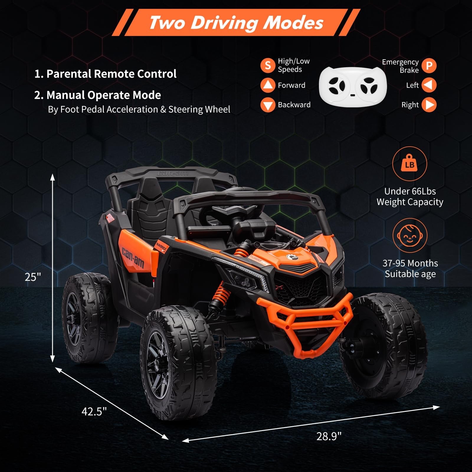 12V 7AH Electric Kids 4WD Off-Road Ride-On UTV Car with Remote Control for Boys and Girls Trend Times 14