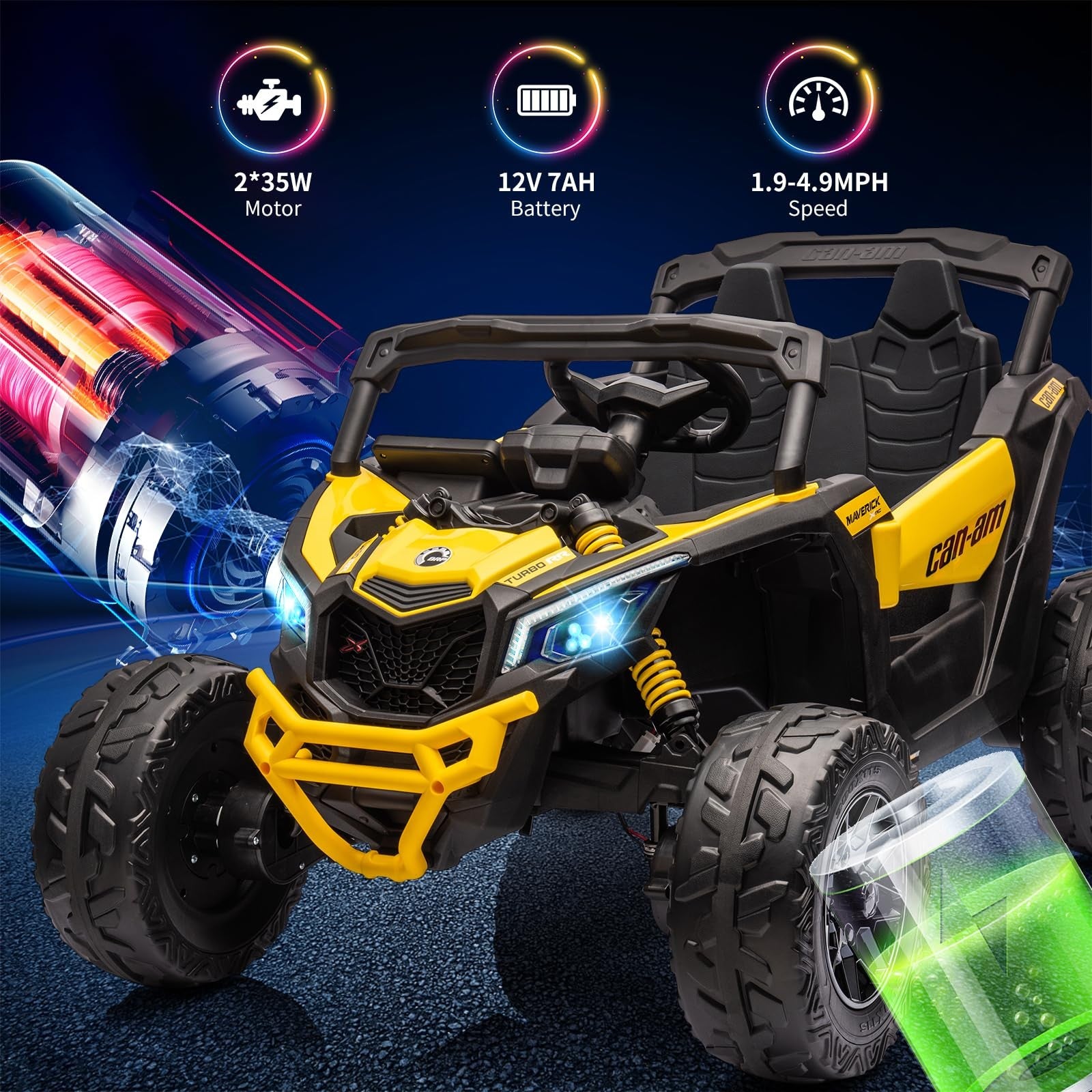 12V 7AH Electric Kids 4WD Off-Road Ride-On UTV Car with Remote Control for Boys and Girls Trend Times 20
