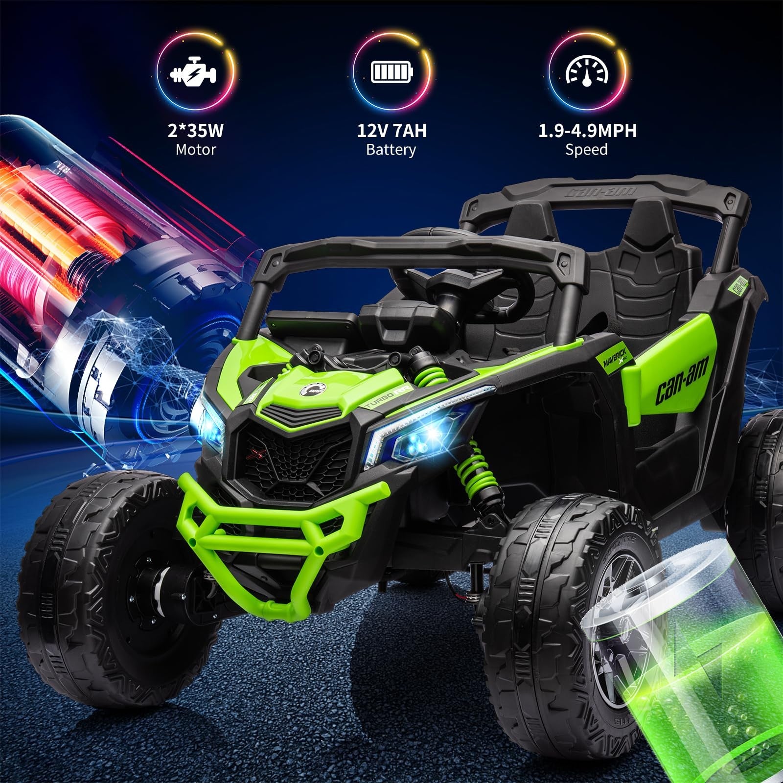 12V 7AH Electric Kids 4WD Off-Road Ride-On UTV Car with Remote Control for Boys and Girls Trend Times 25
