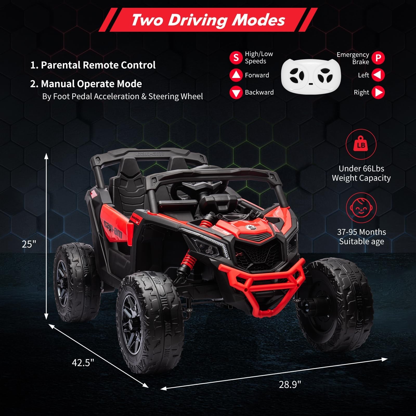 12V 7AH Electric Kids 4WD Off-Road Ride-On UTV Car with Remote Control for Boys and Girls Trend Times 26