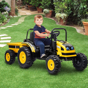 12V 7AH Kids Ride-On Tractor with Trailer, Remote Control, LED Lights, Music, and Suspension Trend Times 5