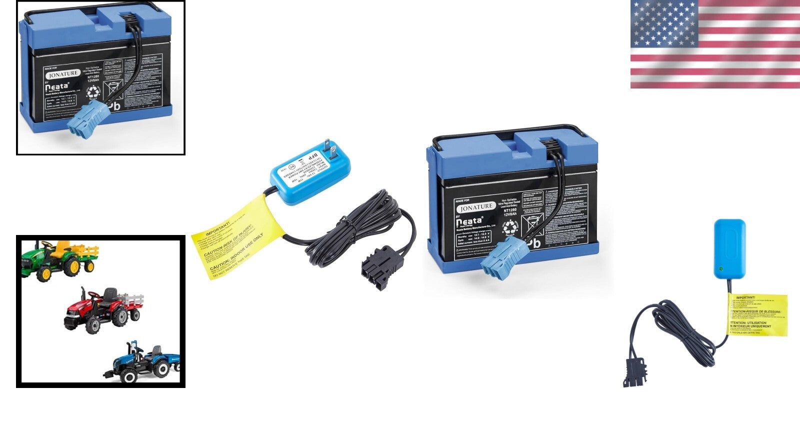 12V 8AH Rechargeable Battery with Charger Compatible for Peg Perego John Deere and Ducati Ride-On Toys Trend Times 1