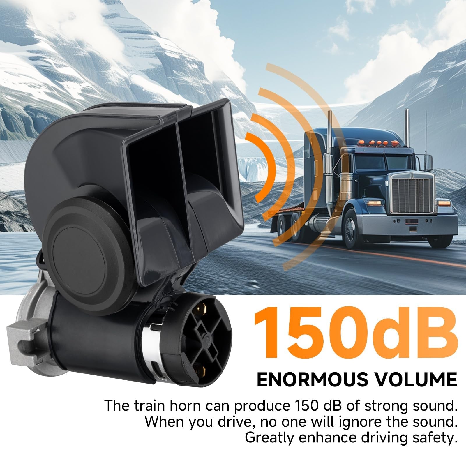12V High-Pitched Air Horn with Wired Button for Trucks and Cars Trend Times 1