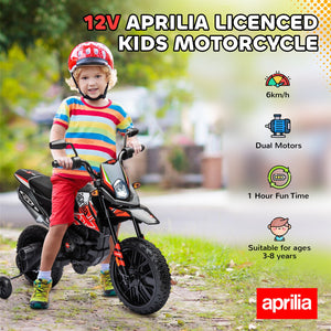 12V Licensed Kids Motorcycle with Training Wheels Red Trend Times 4