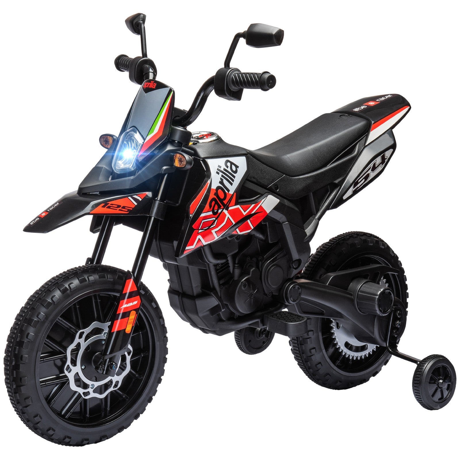 12V Licensed Kids Motorcycle with Training Wheels Red Trend Times 3