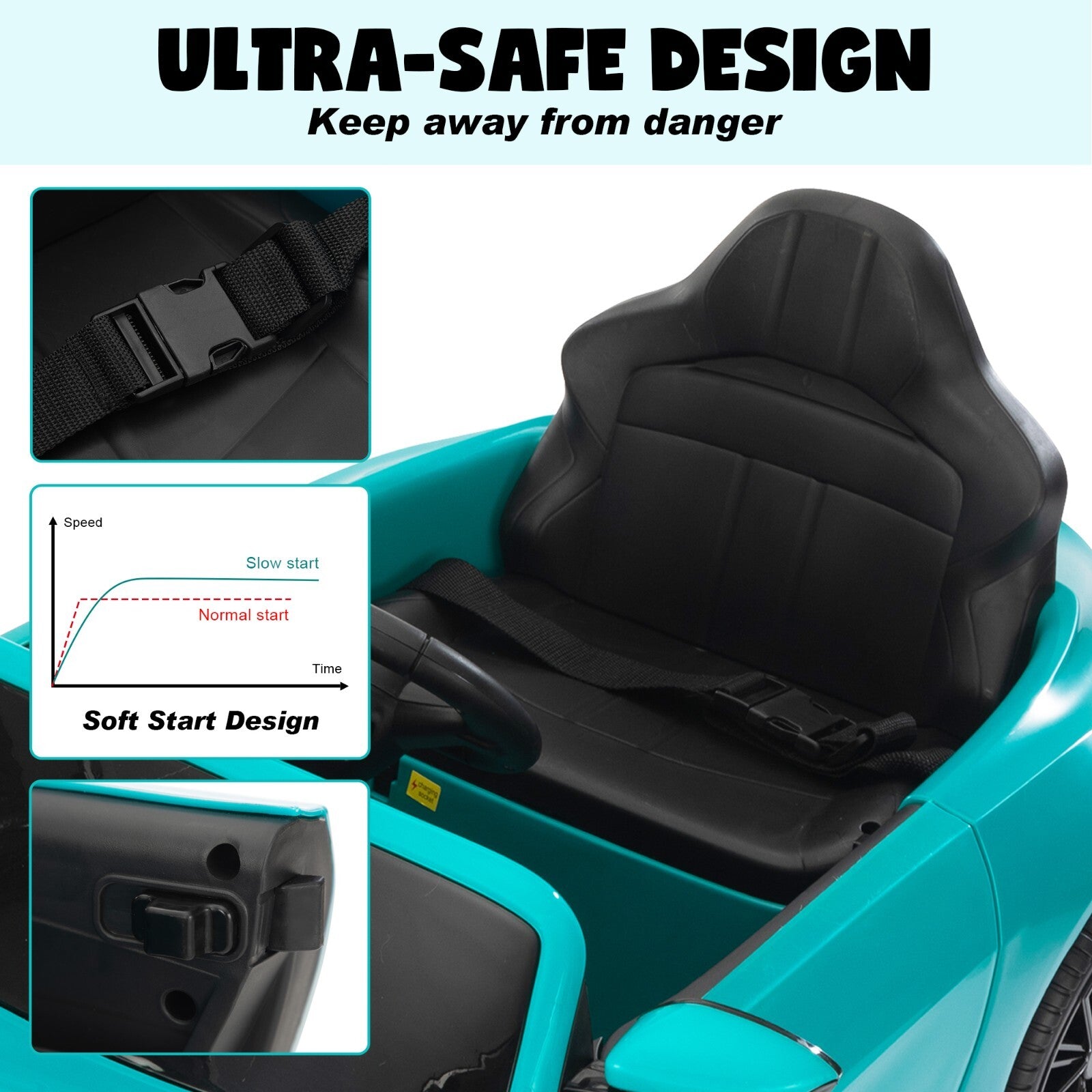 12V Licensed Aston Martin Electric Ride-On Car for Kids 3+ with Remote Control Trend Times 2