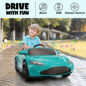 12V Licensed Aston Martin Electric Ride-On Car for Kids 3+ with Remote Control Trend Times 7