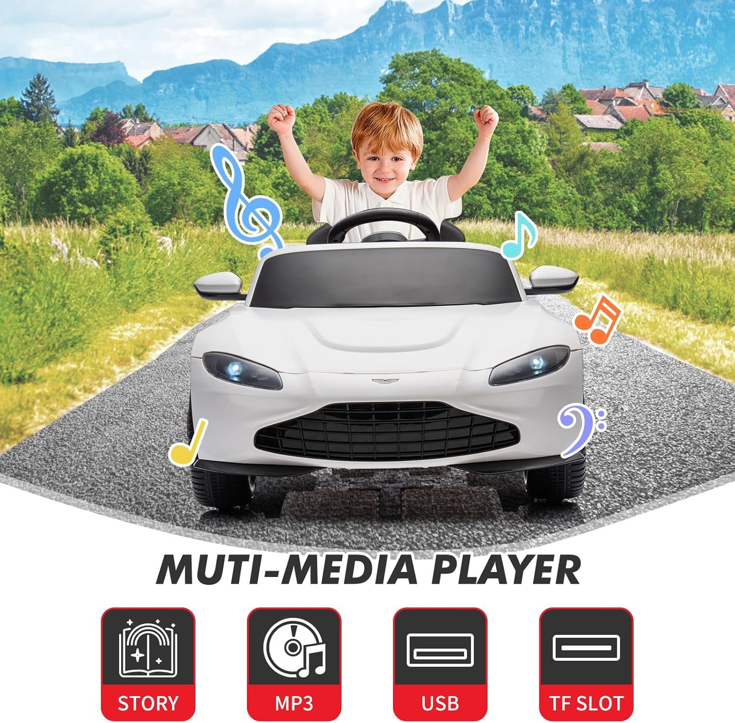 12V Ride-On Car for Kids with Remote Control and LED Lights Trend Times 5