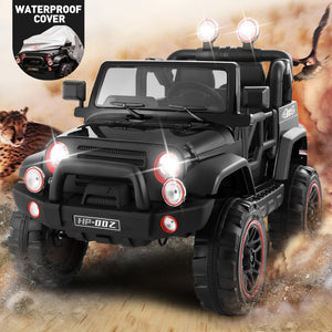 12V Battery Powered Kids Ride-On Truck with 3 Speeds, Remote Control, MP3, LED Lights, USB, and Black Cover Trend Times 0