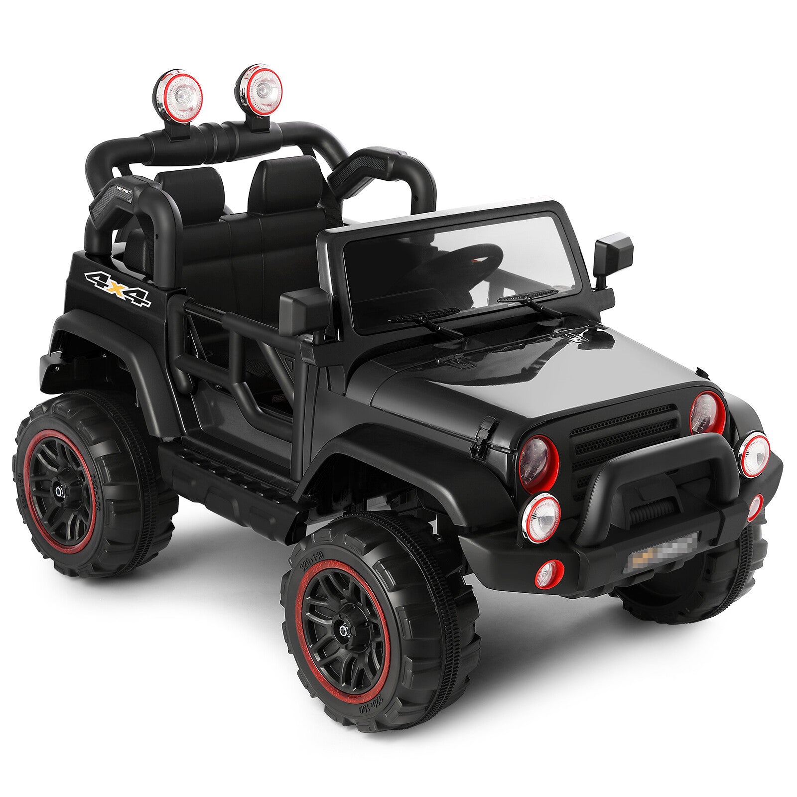 12V Battery Powered Kids Ride-On Truck with 3 Speeds, Remote Control, MP3, LED Lights, USB, and Black Cover Trend Times 13