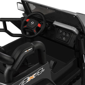 12V Battery Powered Kids Ride-On Truck with 3 Speeds, Remote Control, MP3, LED Lights, USB, and Black Cover Trend Times 18