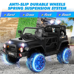12V Battery Powered Kids Ride-On Truck with 3 Speeds, Remote Control, MP3, LED Lights, USB, and Black Cover Trend Times 3
