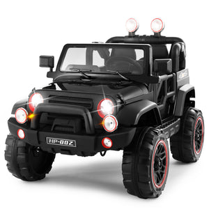 12V Battery Powered Kids Ride-On Truck with 3 Speeds, Remote Control, MP3, LED Lights, USB, and Black Cover Trend Times 9