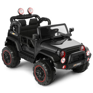 12V Black Kids Ride-On Truck Car Toy with MP3, LED Lights, RC Controller, and Battery Cover Trend Times 12