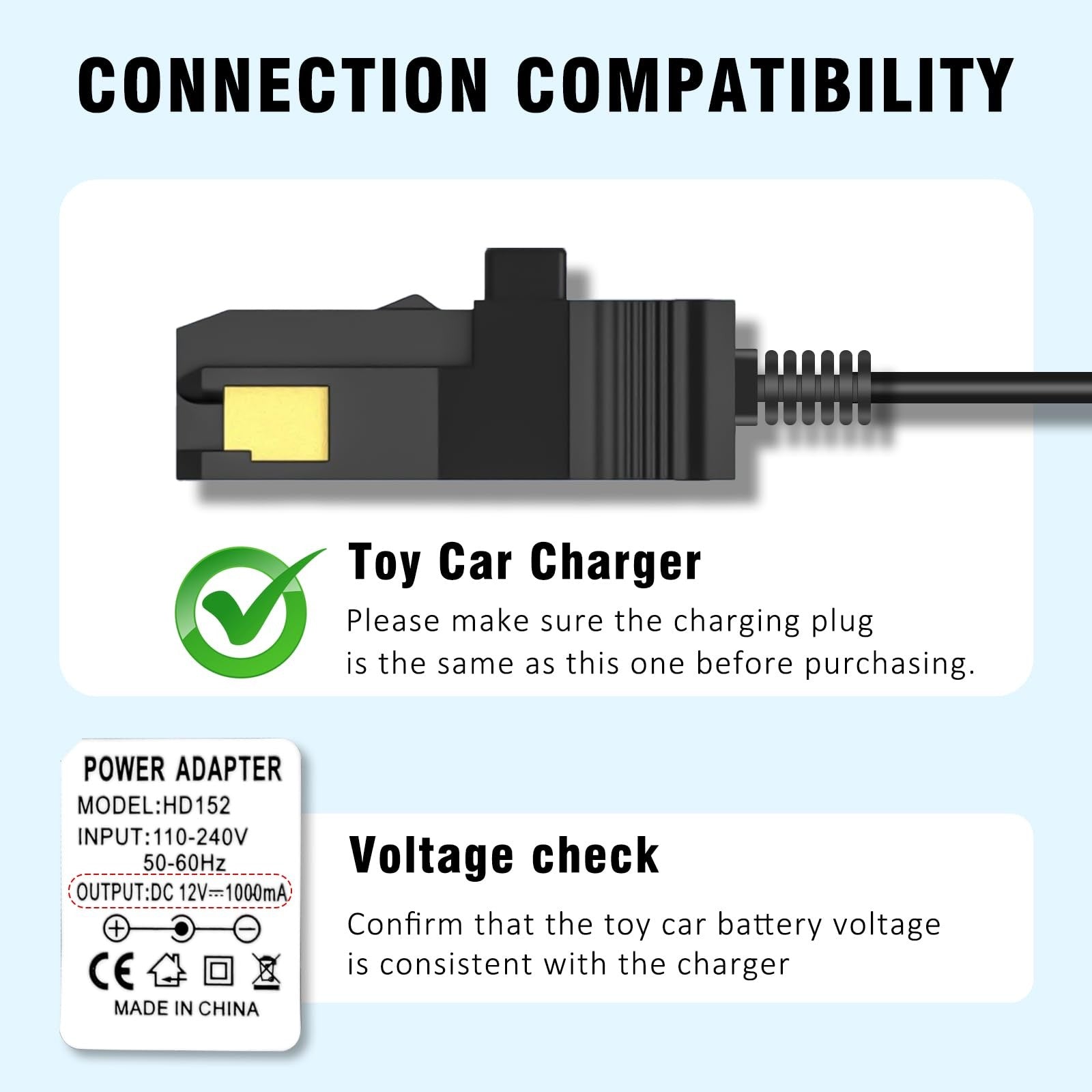 12V Battery Charger Compatible with All Power Wheels Gray and Orange Battery Packs Trend Times 4