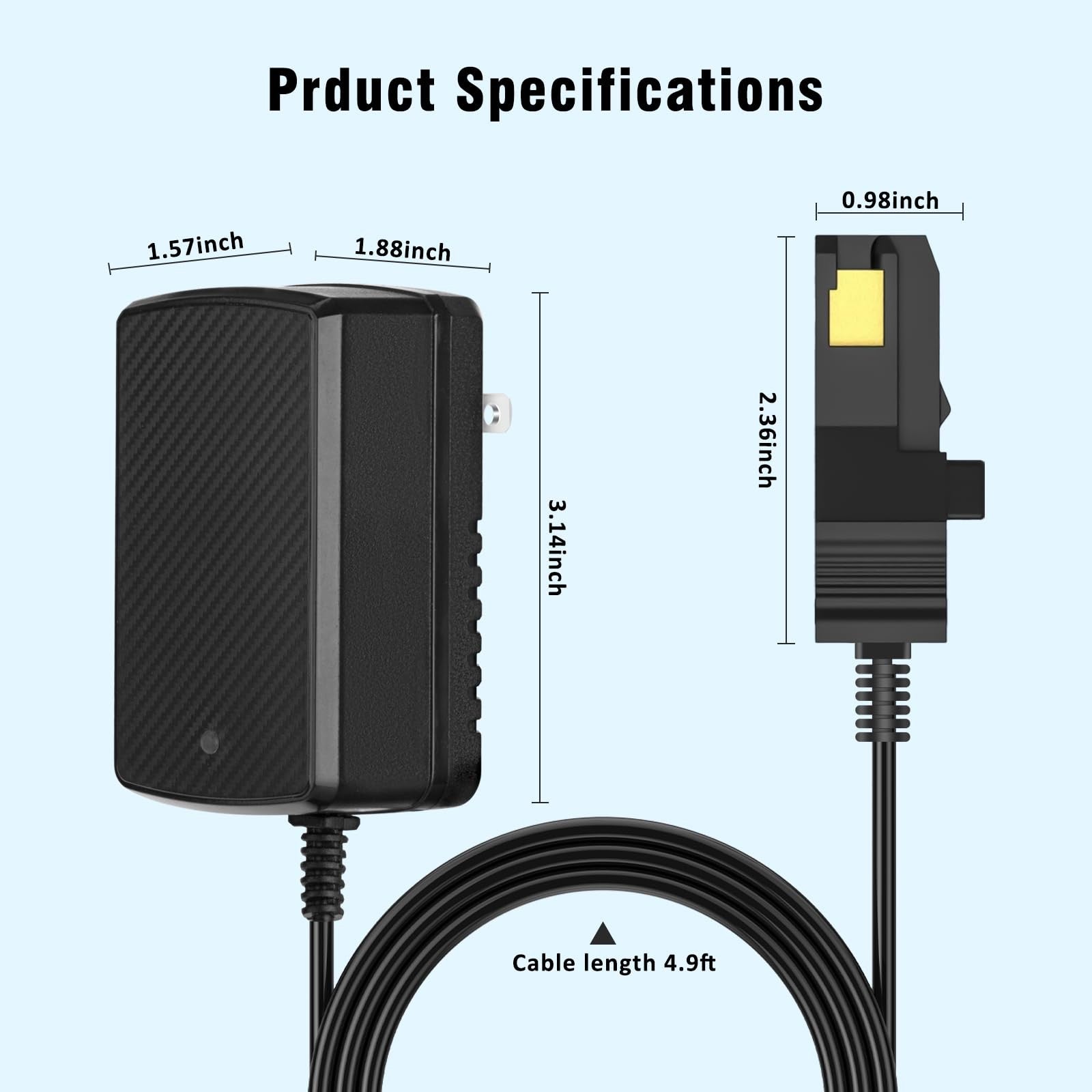 12V Battery Charger Compatible with All Power Wheels Gray and Orange Battery Packs Trend Times 5