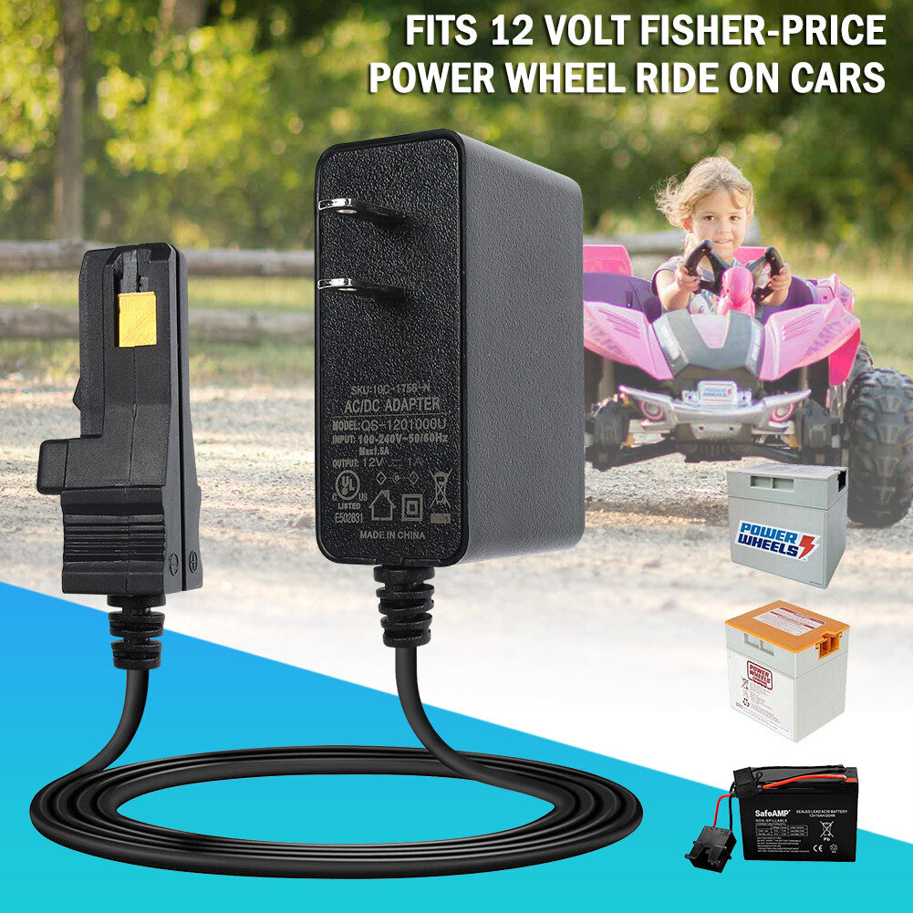 12V Battery and Charger for Gray and Orange Ride-On Car with Power Wheels Trend Times 8