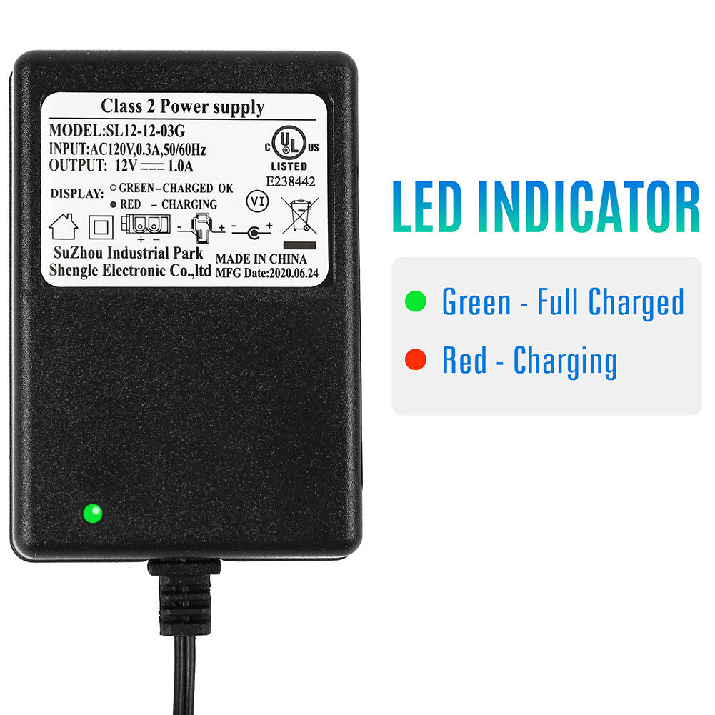 12V 1A Battery Charger and Power Supply for Kids Ride-On Jeep Wrangler SUV Toy Car Trend Times 7